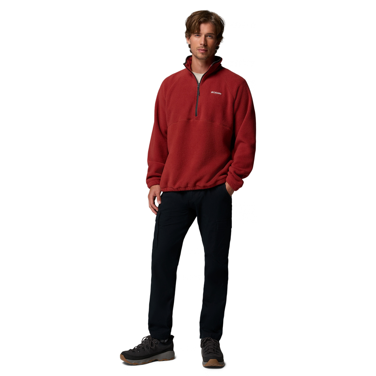 Columbia Men's Timber Crest MTR Sherpa Half Zip Fleece Top (Red Oxide)