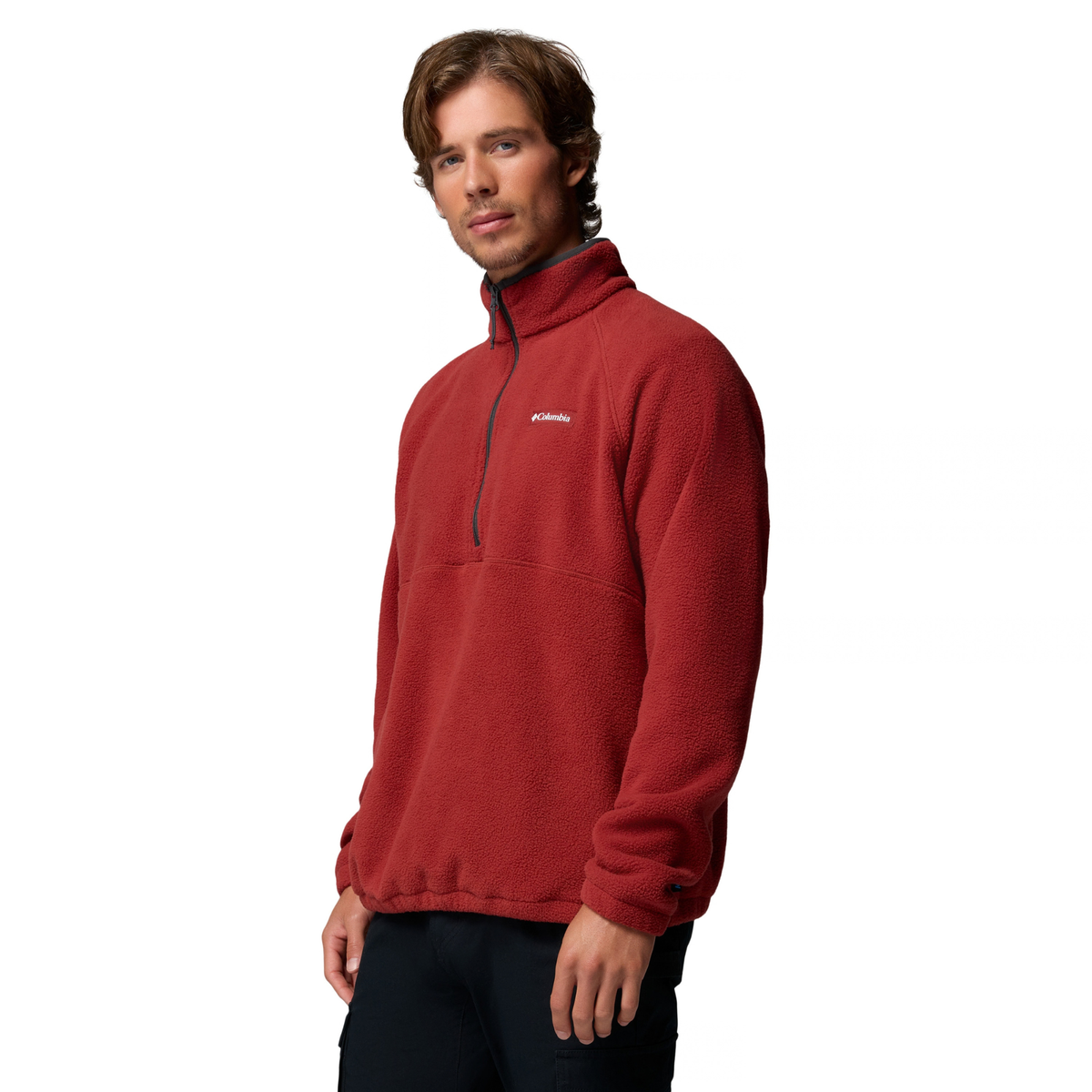 Columbia Men's Timber Crest MTR Sherpa Half Zip Fleece Top (Red Oxide)