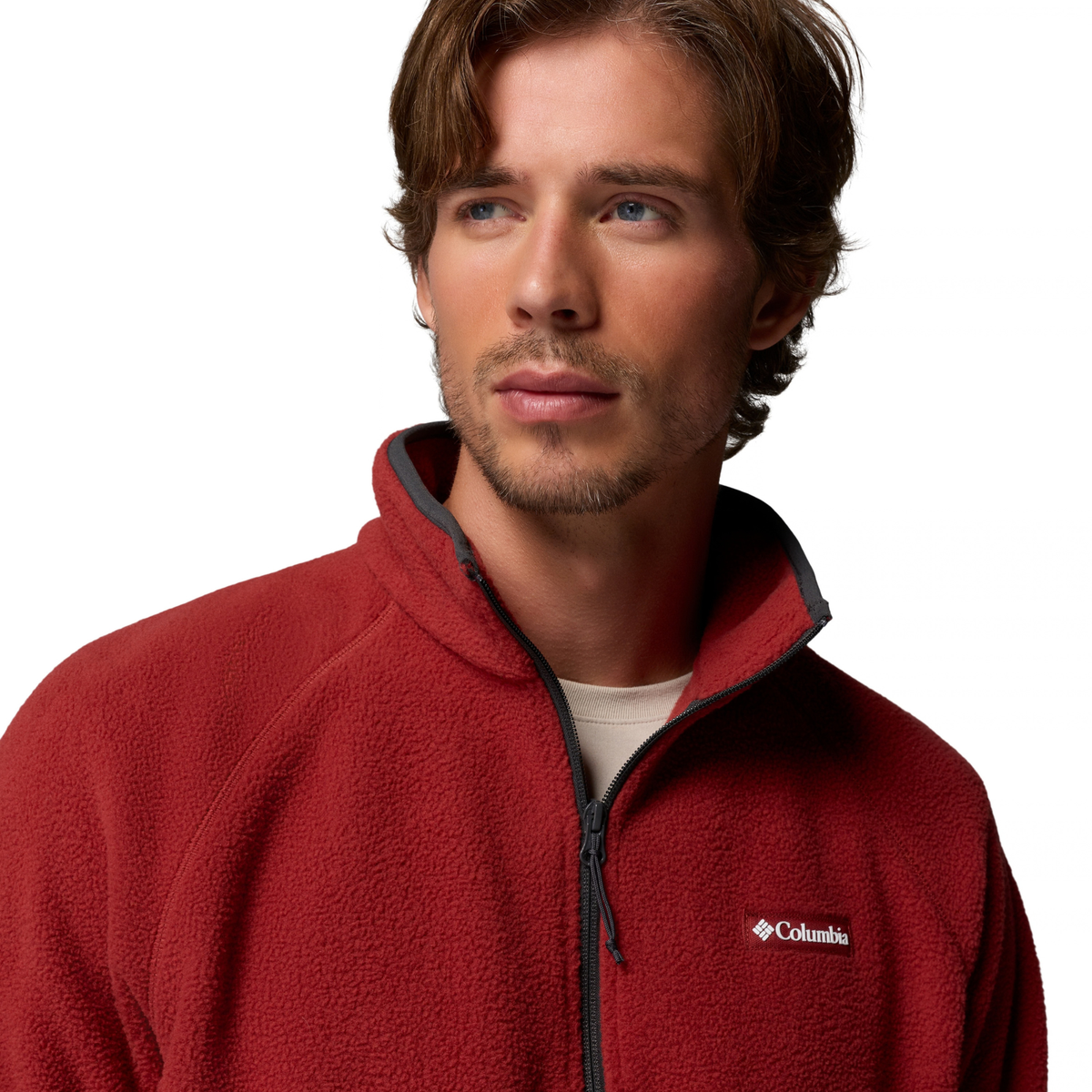 Columbia Men's Timber Crest MTR Sherpa Half Zip Fleece Top (Red Oxide)