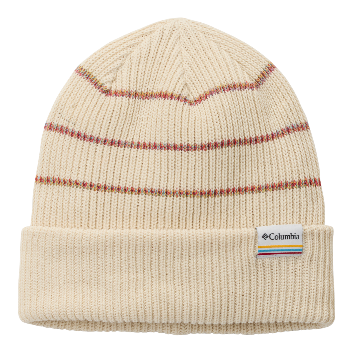 Columbia Unisex Lost Lager II Recycled Beanie Hat Chalk Rainbow Stripes Columbia Label 193 1975921