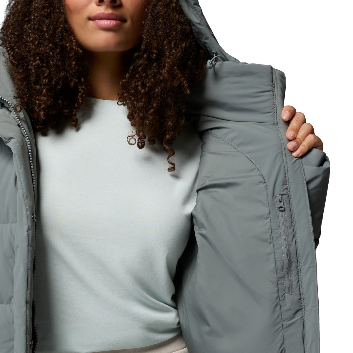 Columbia Women's Amaze Puff Hooded Down Insulated Jacket (Sedona Sage)