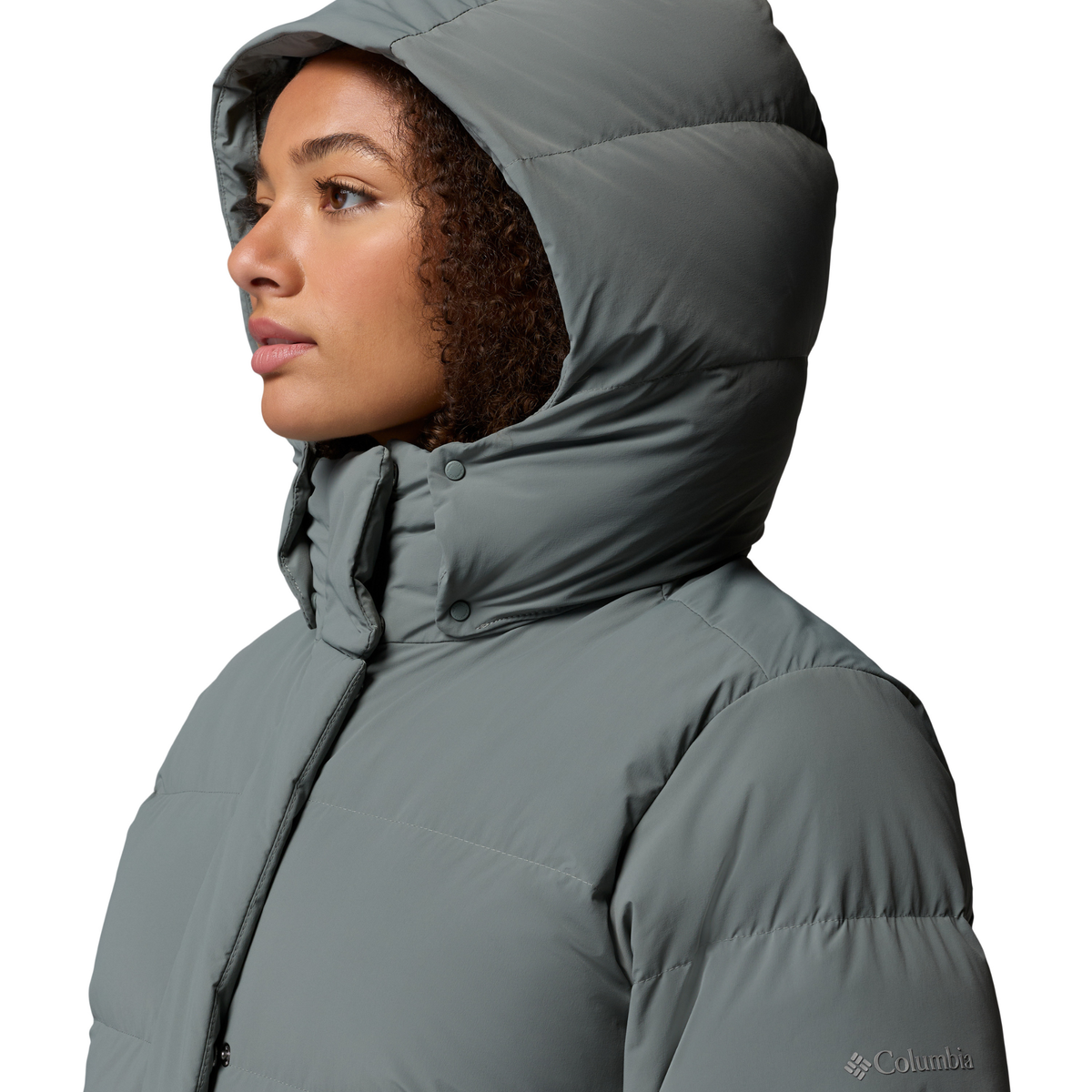 Columbia Women's Amaze Puff Hooded Down Insulated Jacket (Sedona Sage)