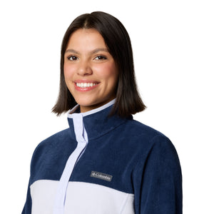 Columbia Women's Benton Springs Half Snap Fleece Top (Collegiate Navy/Snowdrift)