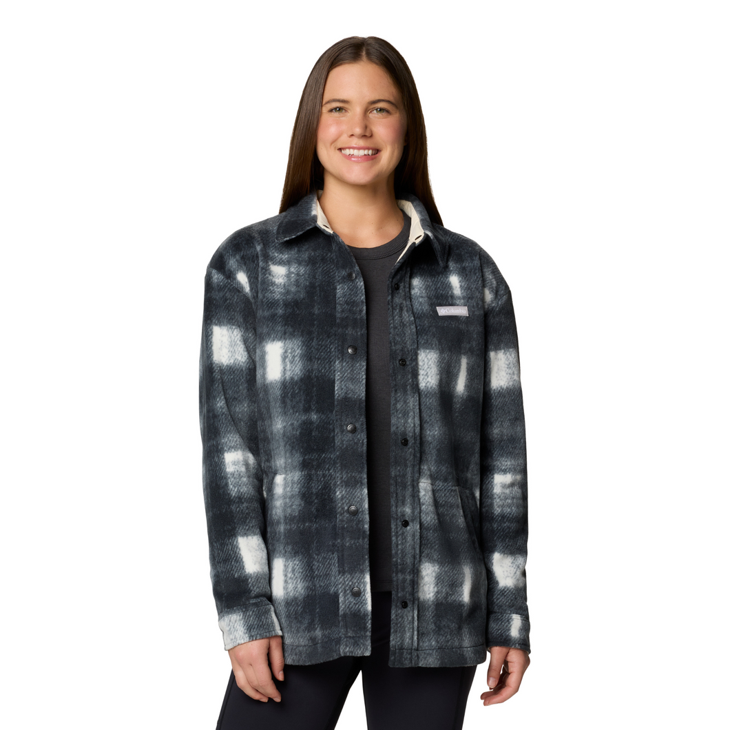 Columbia Women's Benton Springs Fleece Shirt Jacket (Chalk Omblur Tonal)