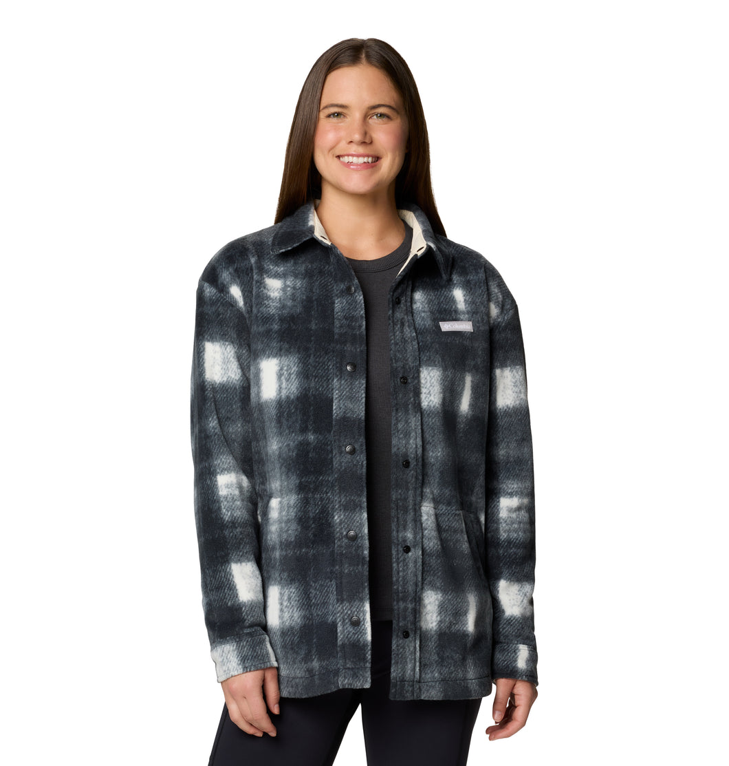 Columbia Women's Benton Springs Fleece Shirt Jacket (Chalk Omblur Tonal)