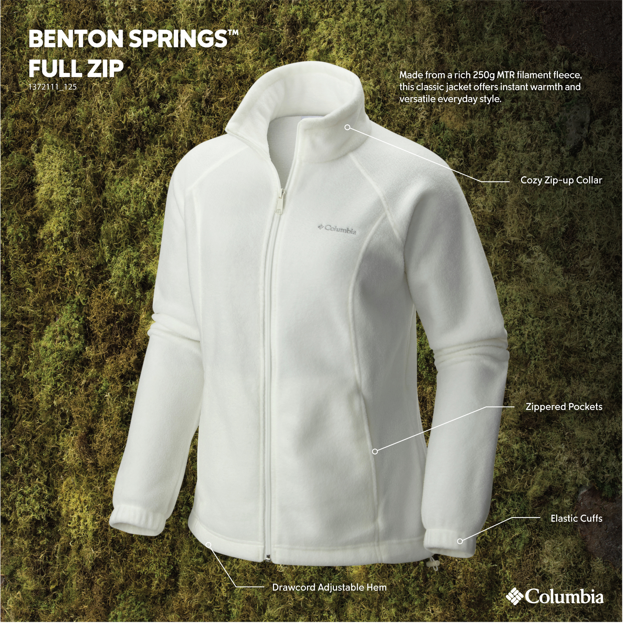 Columbia Women's Benton Springs Full Zip Fleece (Sea Salt)