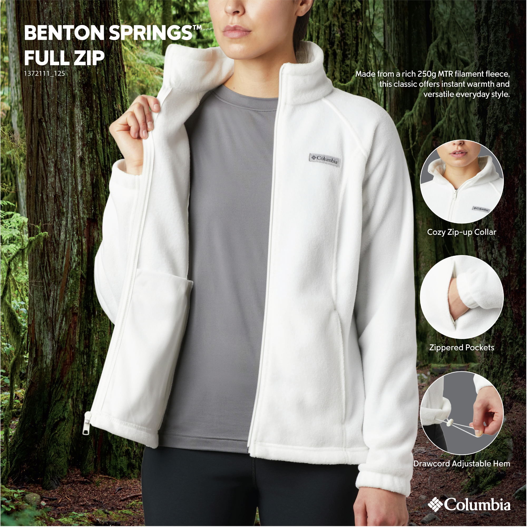 Columbia Women's Benton Springs Full Zip Fleece (Sea Salt)