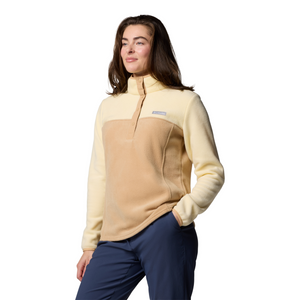 Columbia Women's Benton Springs Half Snap Fleece Top (Canoe/Lemon Wash)
