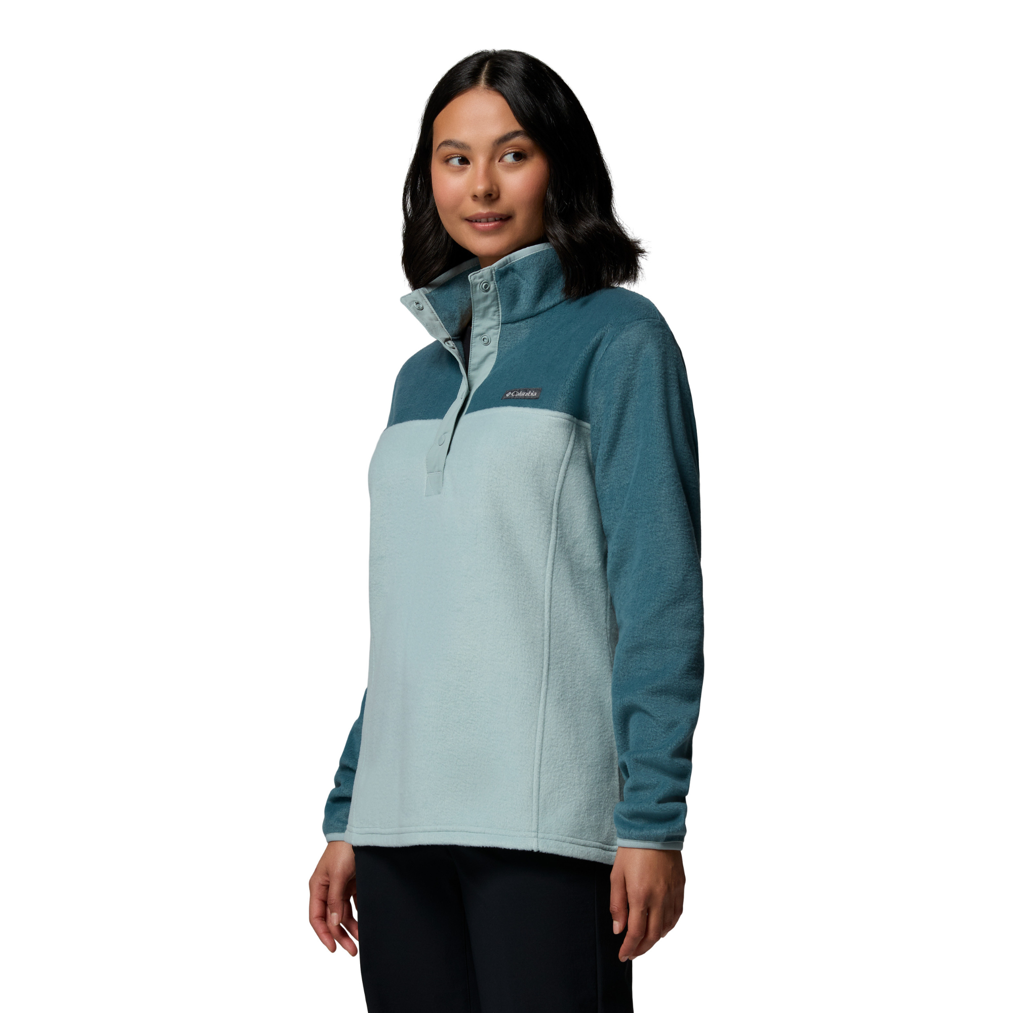 Columbia Women's Benton Springs Half Snap Fleece Top (Crushed Blue/Everblue)