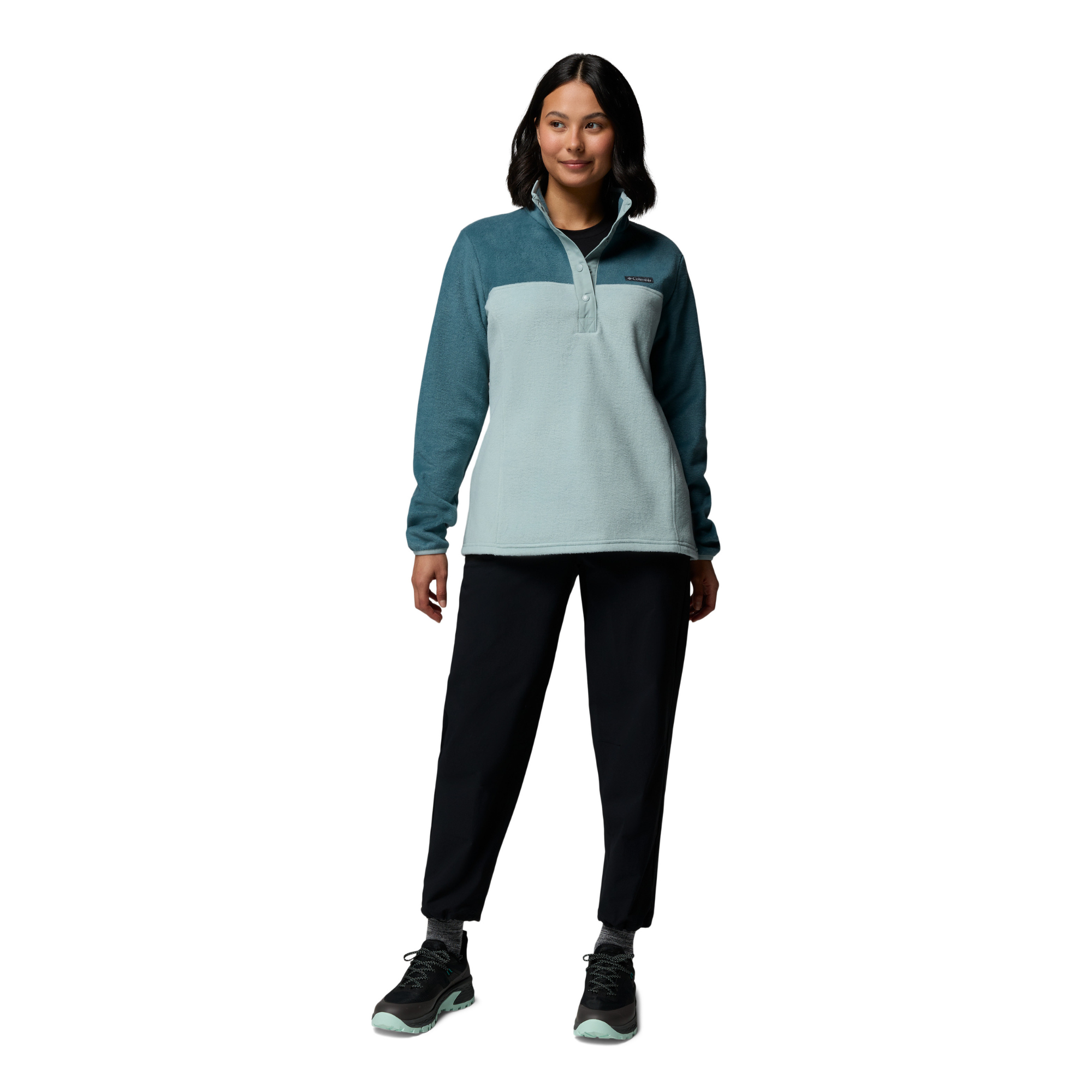 Columbia Women's Benton Springs Half Snap Fleece Top (Crushed Blue/Everblue)