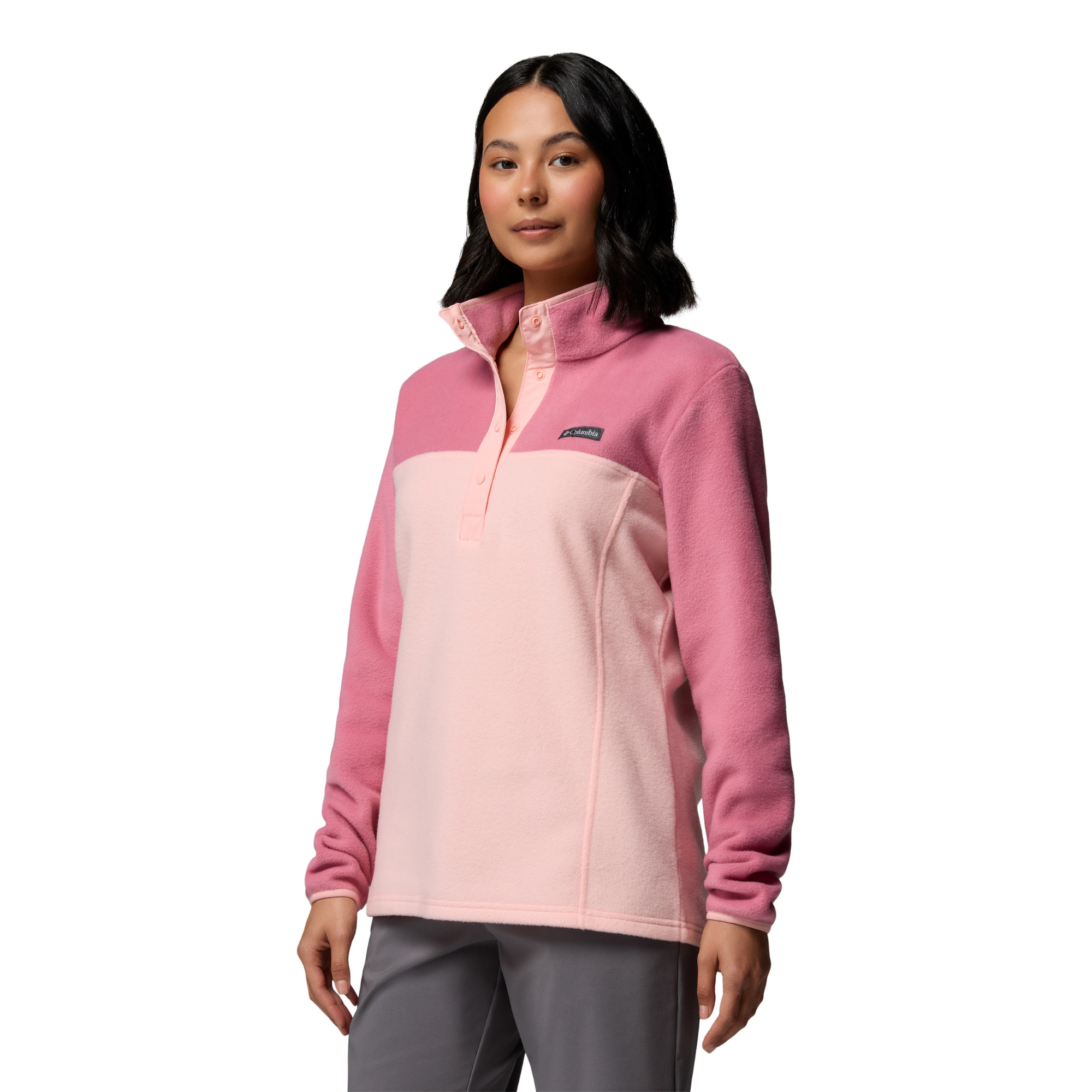 Columbia Women's Benton Springs Half Snap Fleece Top (Pink Sand/Rosette)