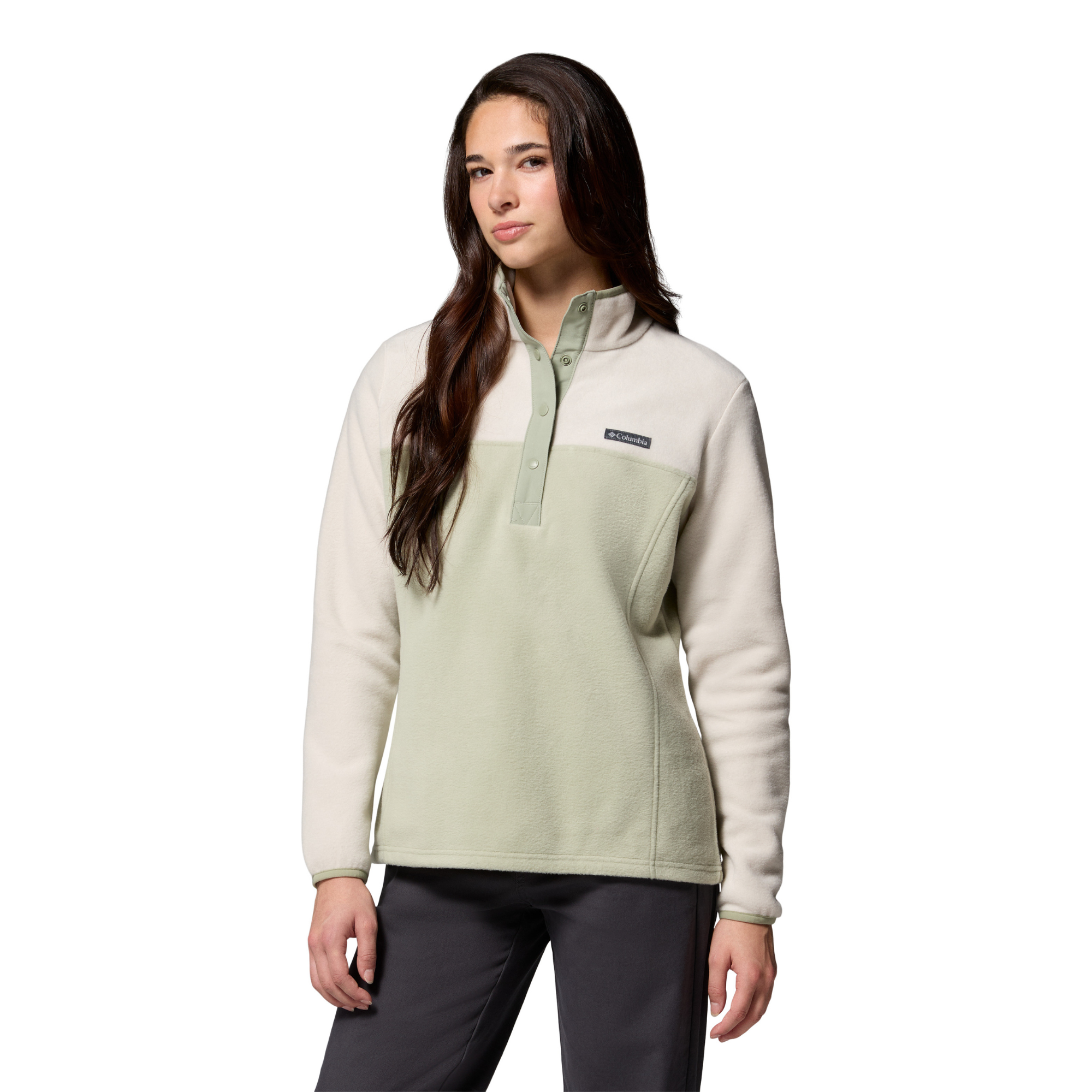 Columbia Women's Benton Springs Half Snap Fleece Top (Safari/Dark Stone)