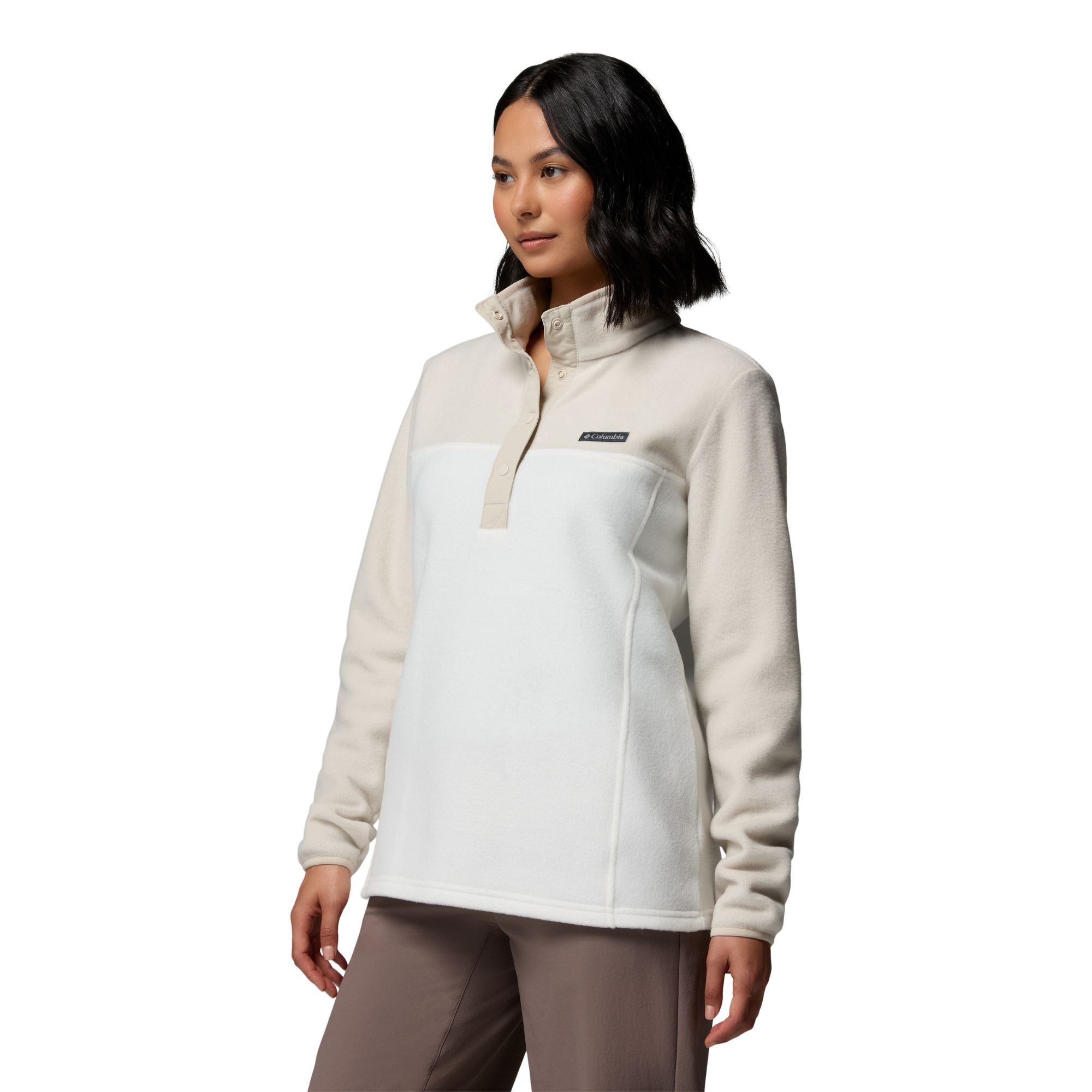 Columbia Women's Benton Springs Half Snap Fleece Top (Sea Salt/Dark Stone)