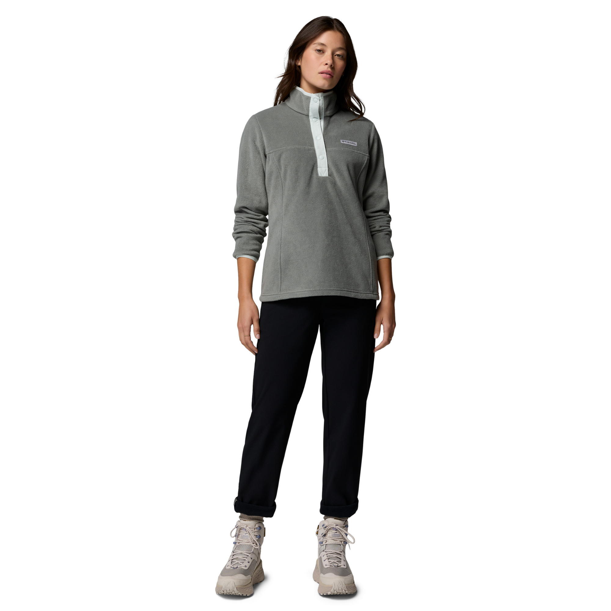 Columbia Women's Benton Springs Half Snap Fleece Top Sedona Sage Tea Light 342 2085651