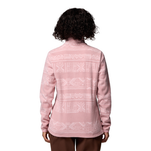 Columbia Women's Benton Springs Printed Half Snap Fleece (Eraser Pink Deschutes Days)