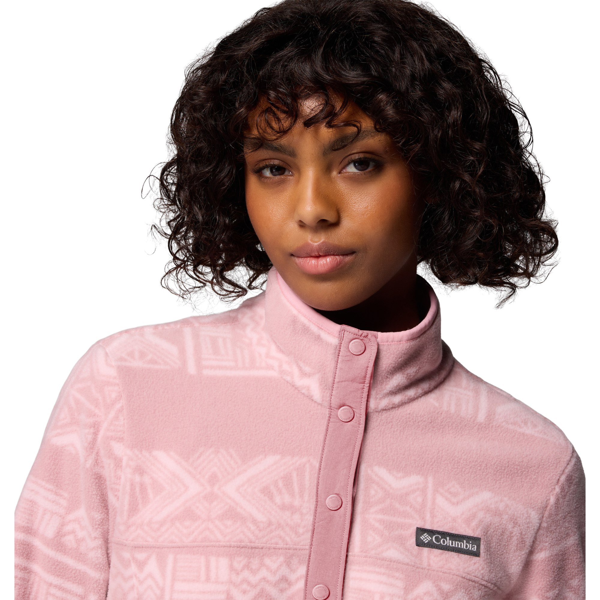 Columbia Women's Benton Springs Printed Half Snap Fleece (Eraser Pink Deschutes Days)