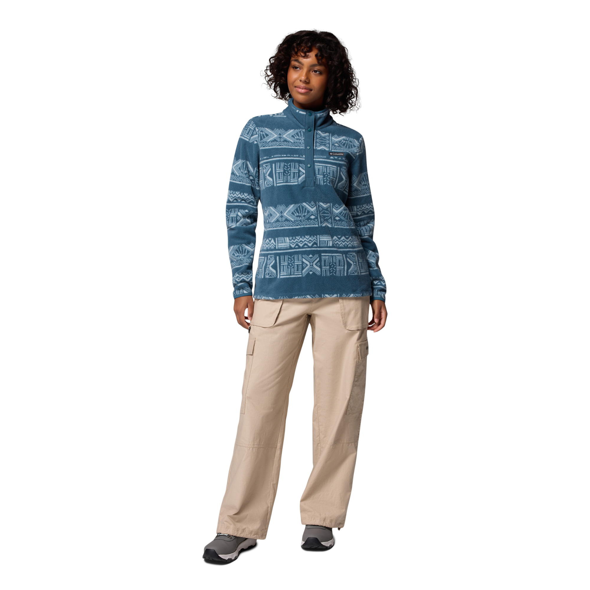 Columbia Women's Benton Springs Printed Half Snap Fleece (Everblue Deschutes Days)