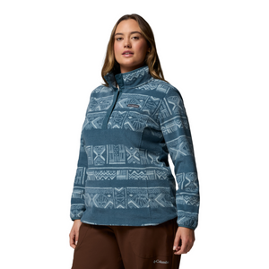 Columbia Women's Benton Springs Printed 1/2 Snap Fleece (Everblue Deschutes Days)