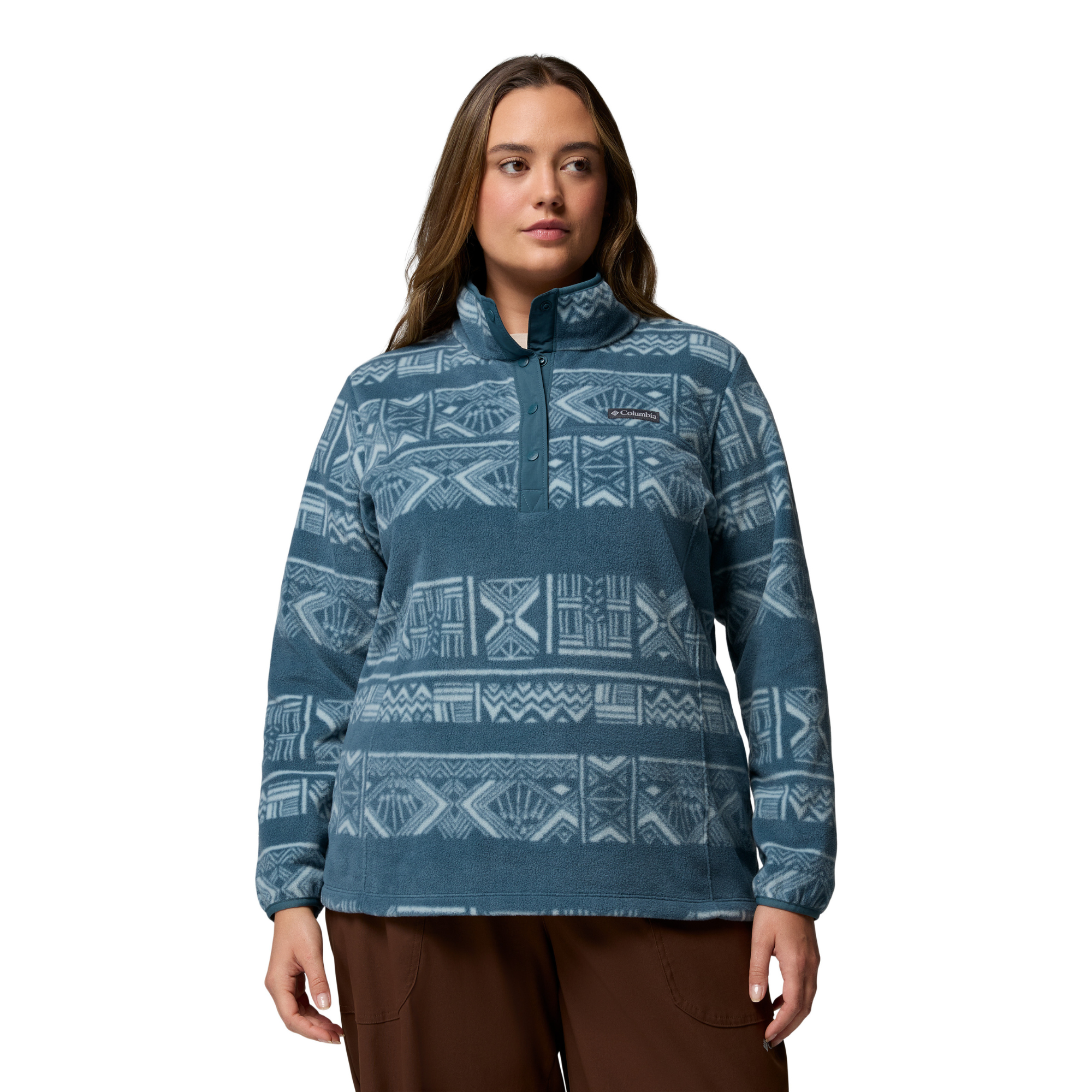 Columbia Women's Benton Springs Printed Half Snap Fleece (Everblue Deschutes Days)