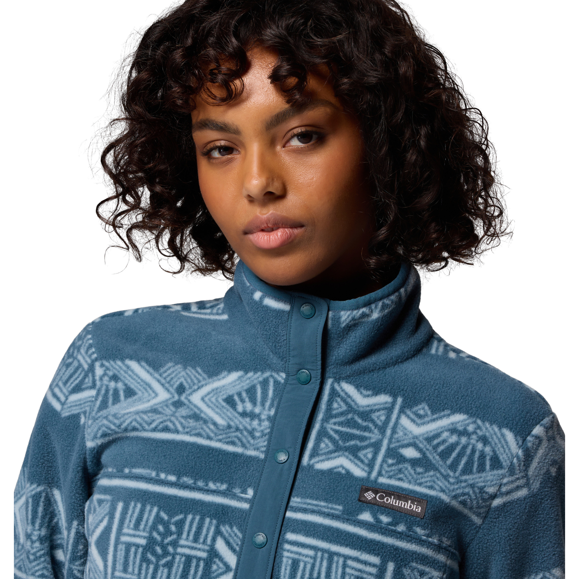 Columbia Women's Benton Springs Printed Half Snap Fleece (Everblue Deschutes Days)