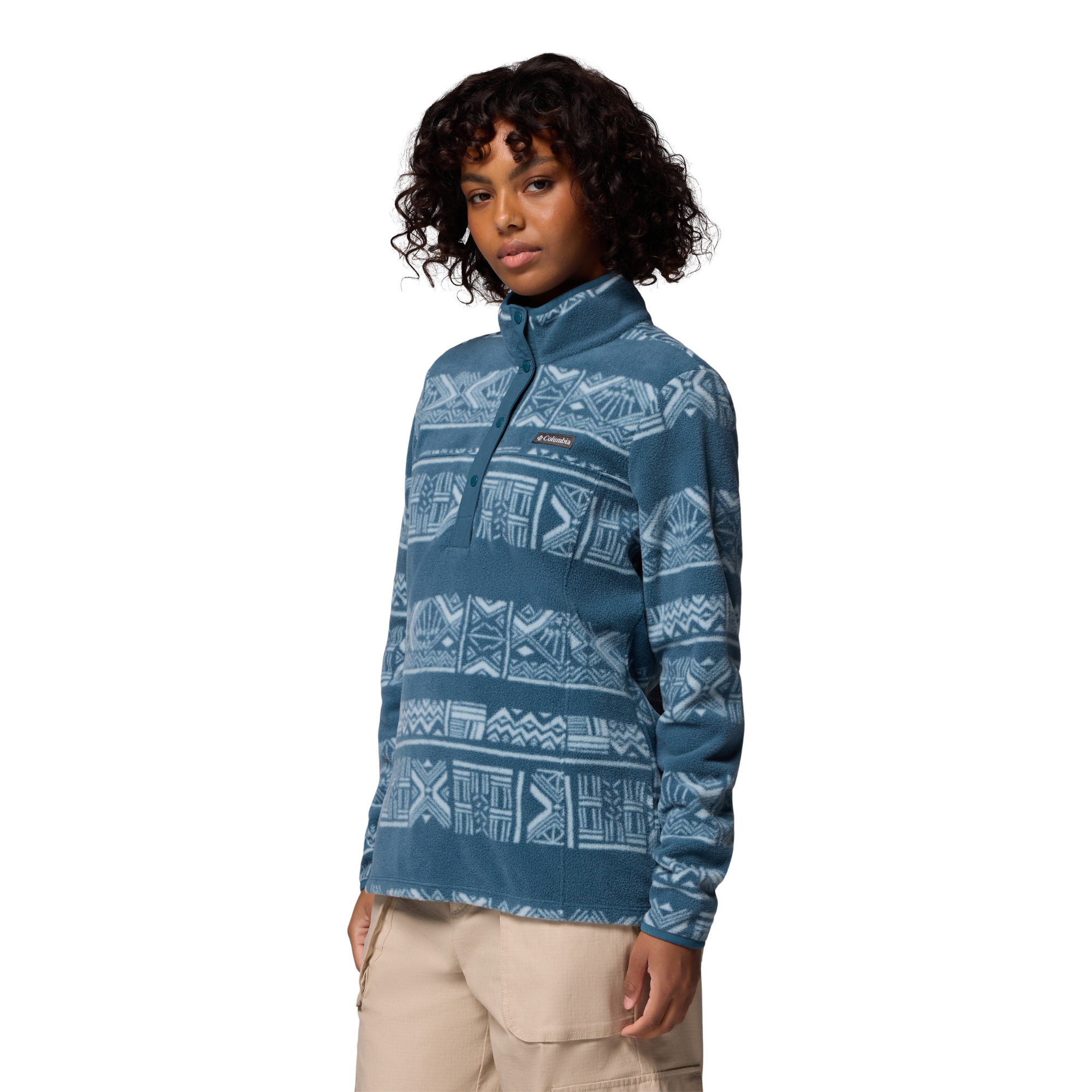 Columbia Women's Benton Springs Printed Half Snap Fleece (Everblue Deschutes Days)