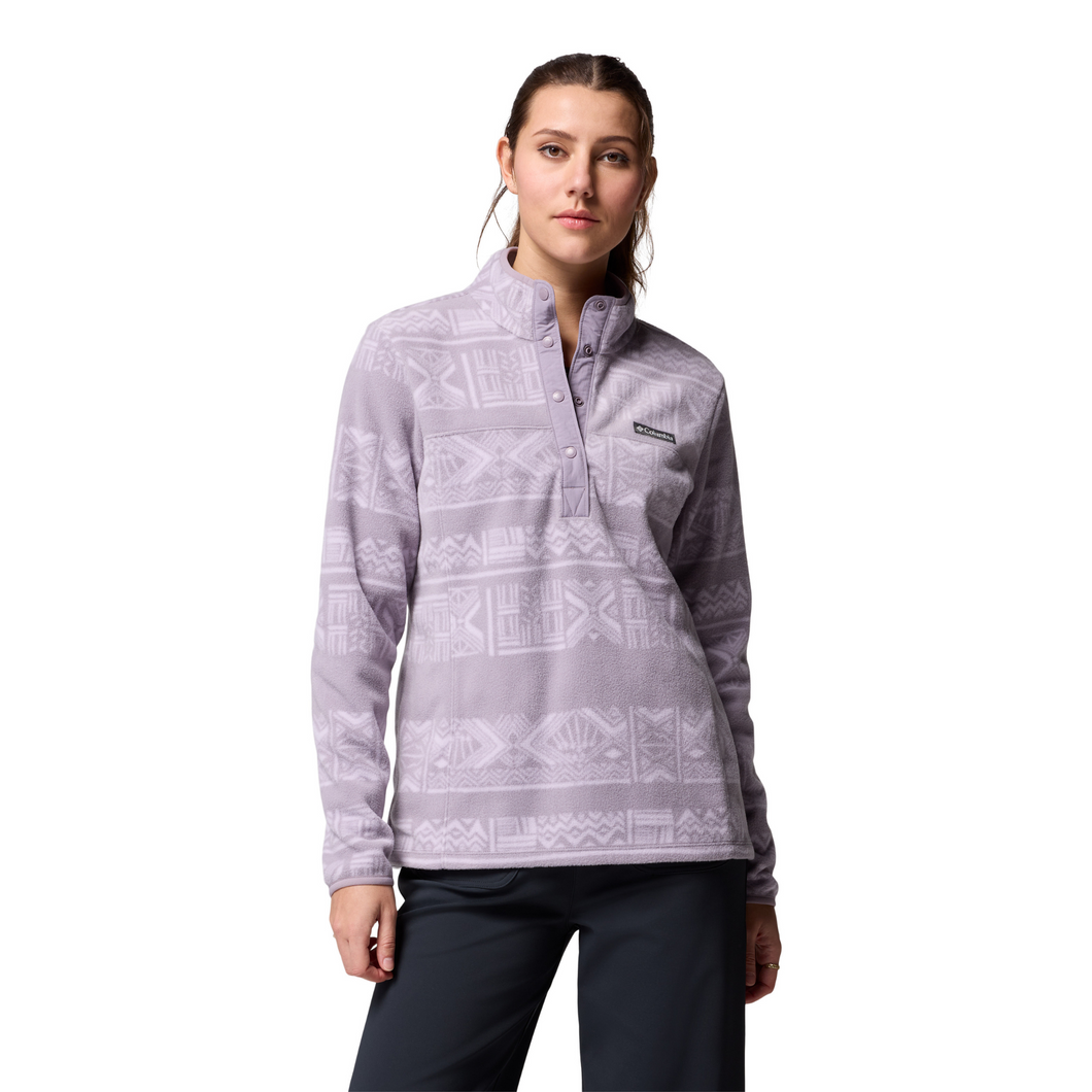 Columbia Women's Benton Springs Printed Half Snap Fleece (Shale Purple Deschutes Days)