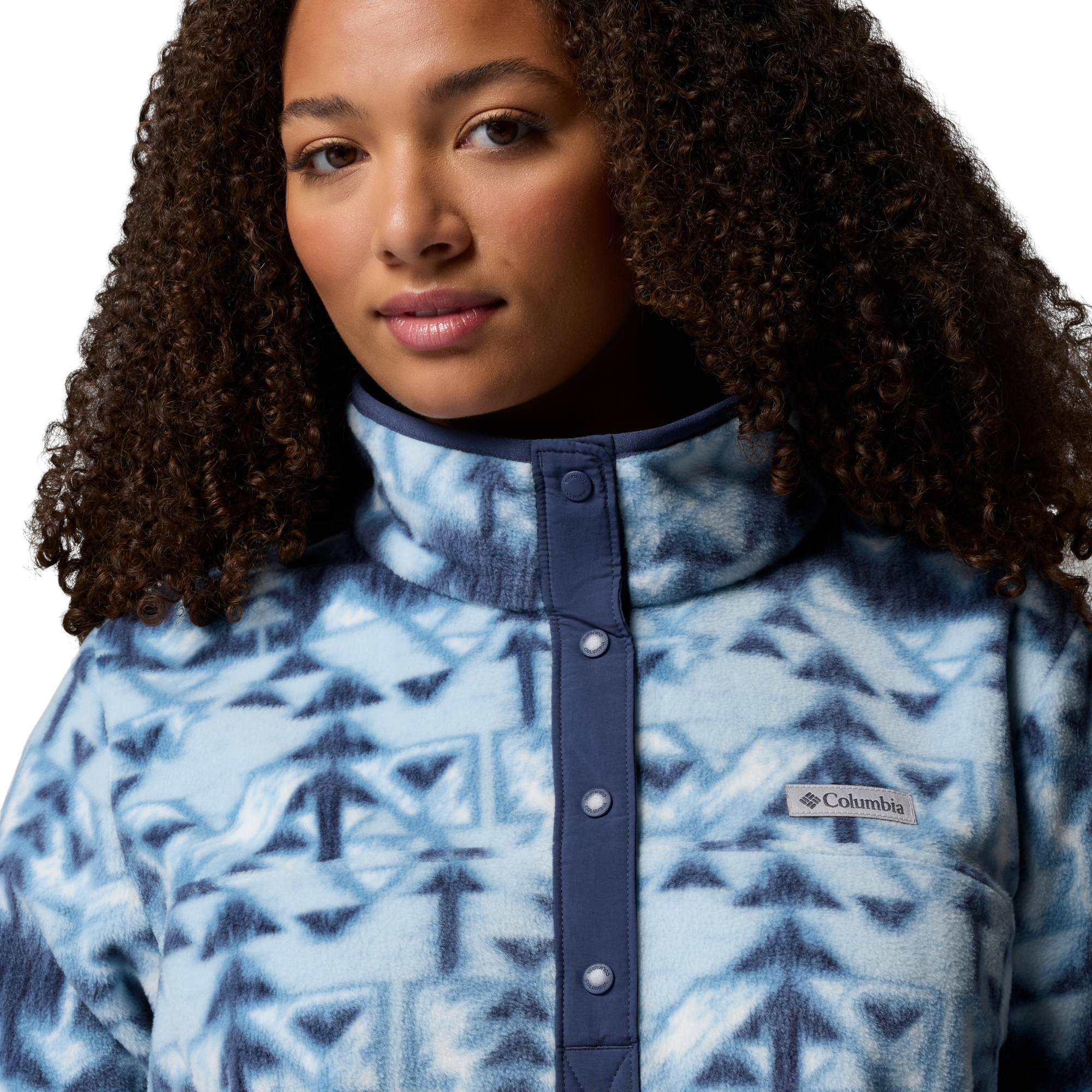 Columbia Women's Benton Springs Printed Half Snap Fleece Top Rainy Day Sketchup 447 2085611