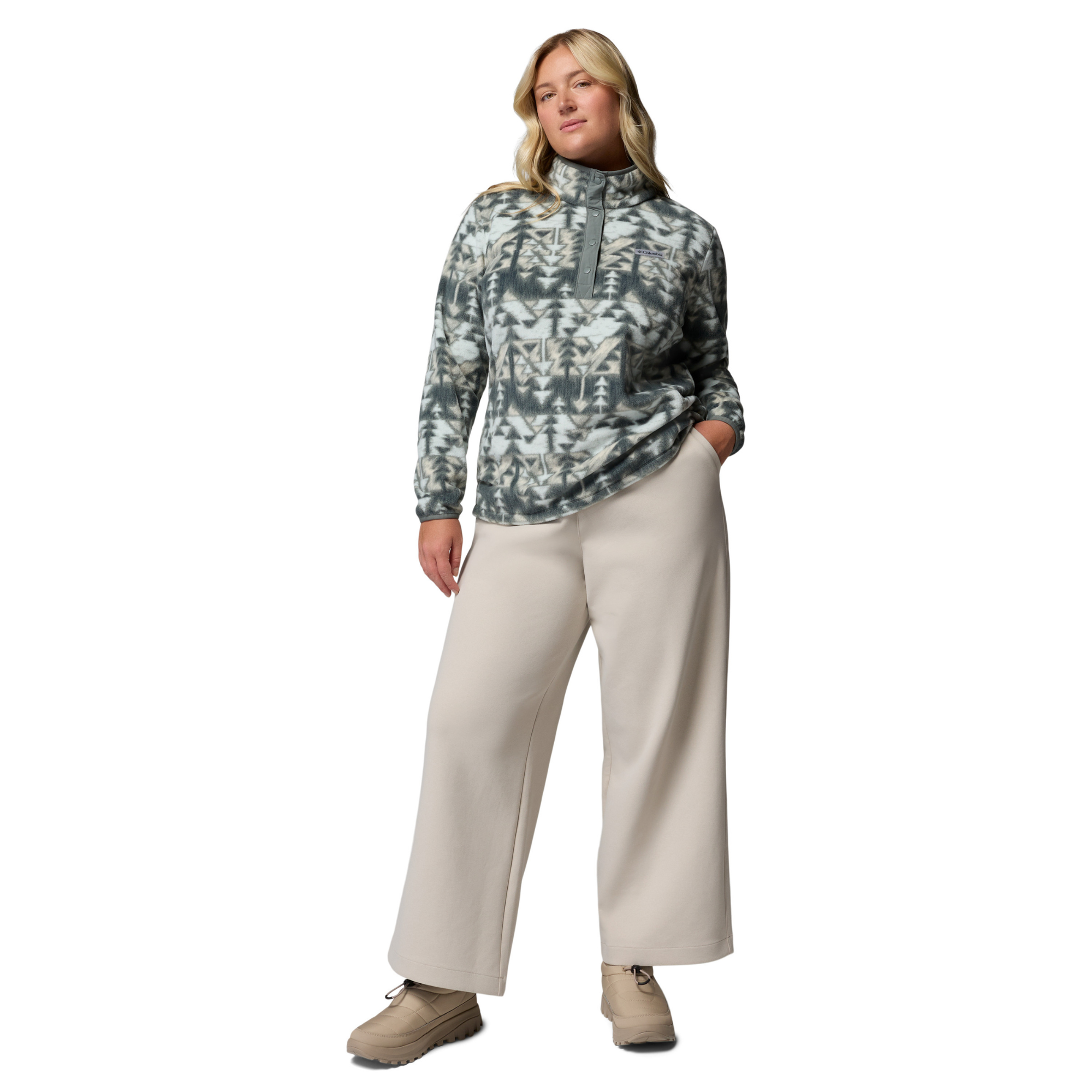 Columbia Women's Benton Springs Printed Half Snap Fleece Top Sedona Sage Sketchup 342 2085611