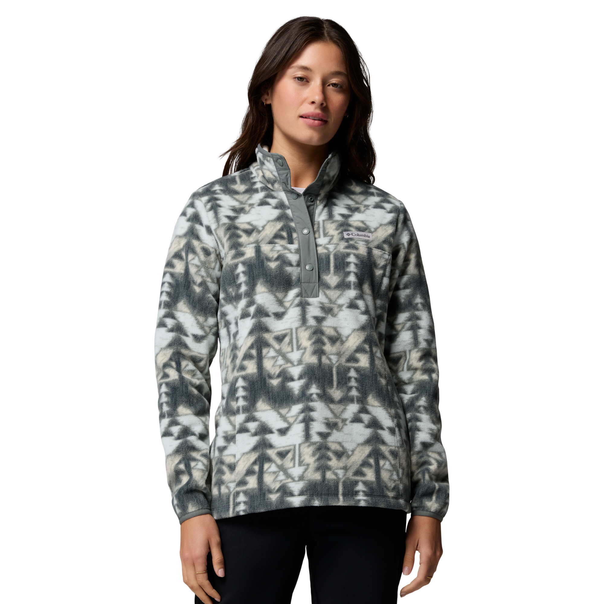 Columbia Women's Benton Springs Printed Half Snap Fleece Top Sedona Sage Sketchup 342 2085611