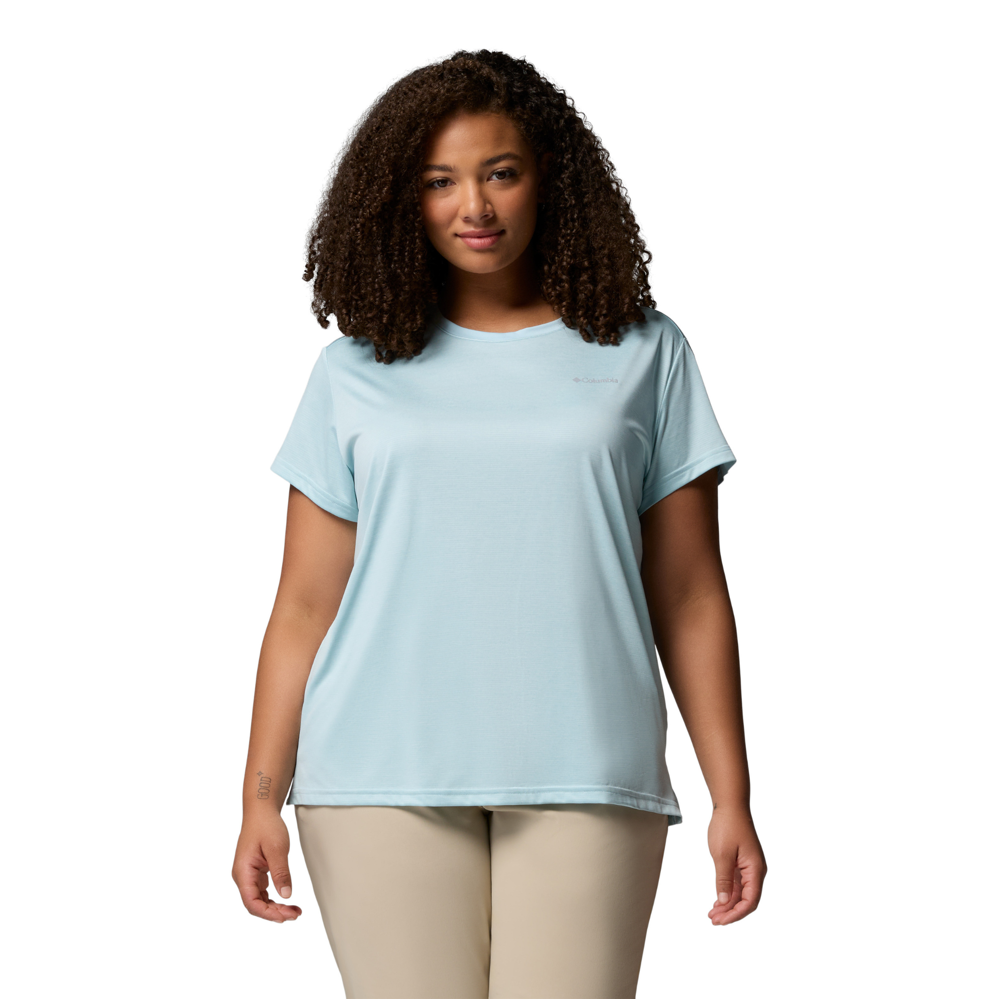 Columbia Women's BlueVista Hill Short Sleeve Technical Tee (Marine Light Heather)