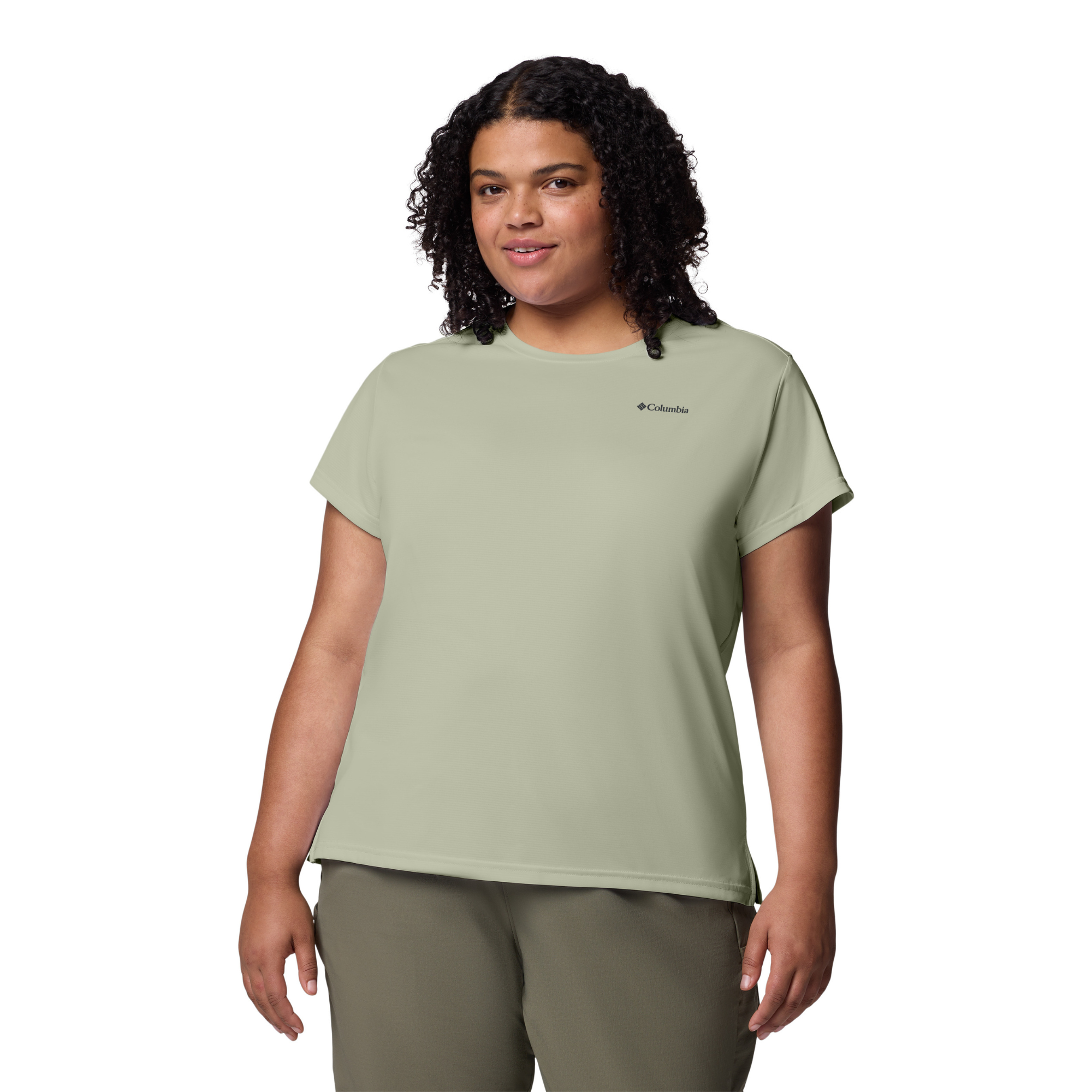 Columbia Women's BlueVista Hill Short Sleeve Technical Tee (Safari Heather)