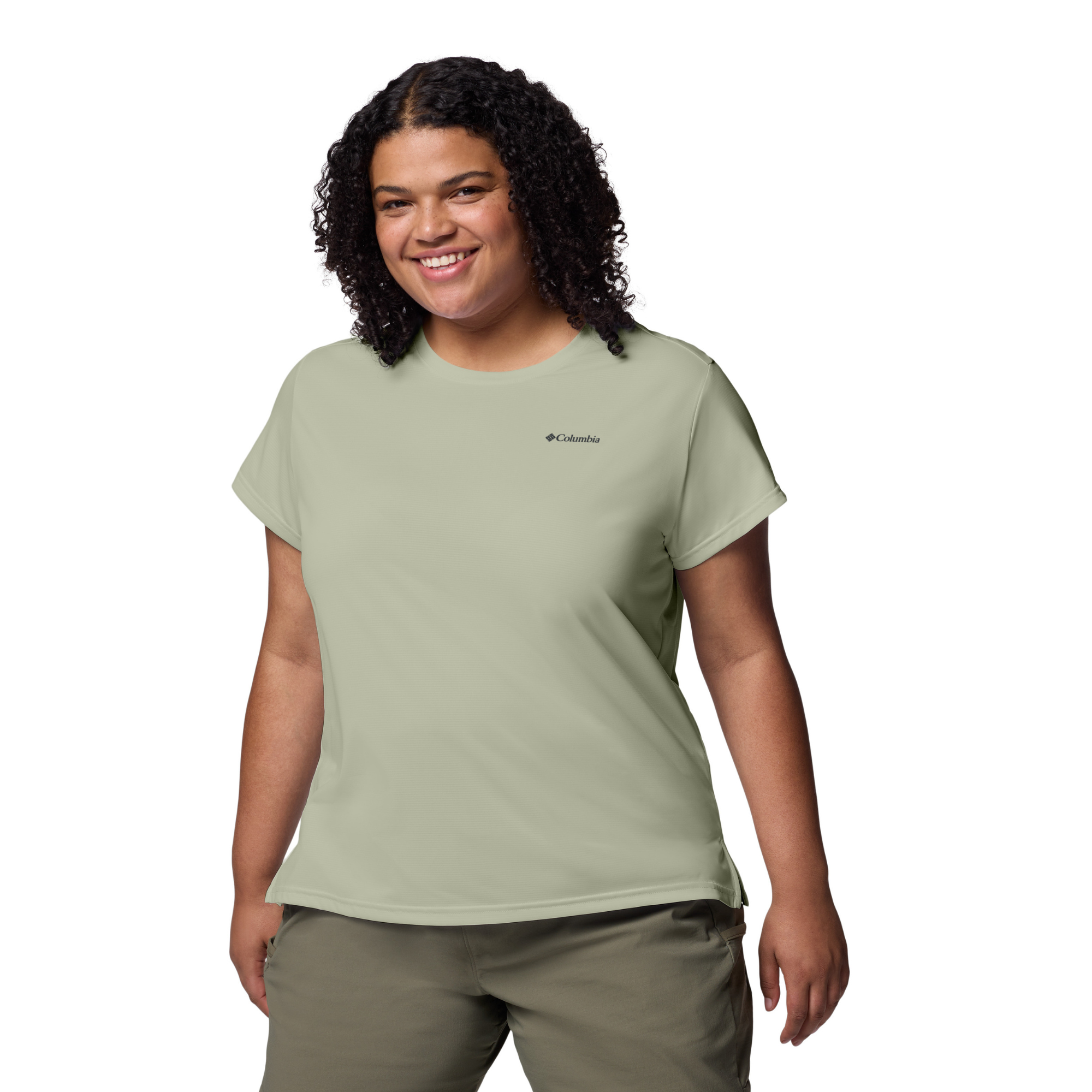 Columbia Women's BlueVista Hill Short Sleeve Technical Tee (Safari Heather)