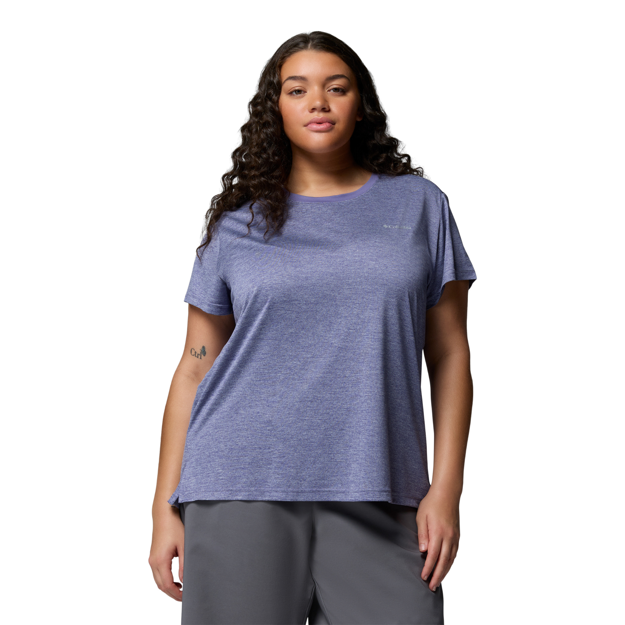 Columbia Women's BlueVista Hill Short Sleeve Technical Tee (Stormwatch Heather)