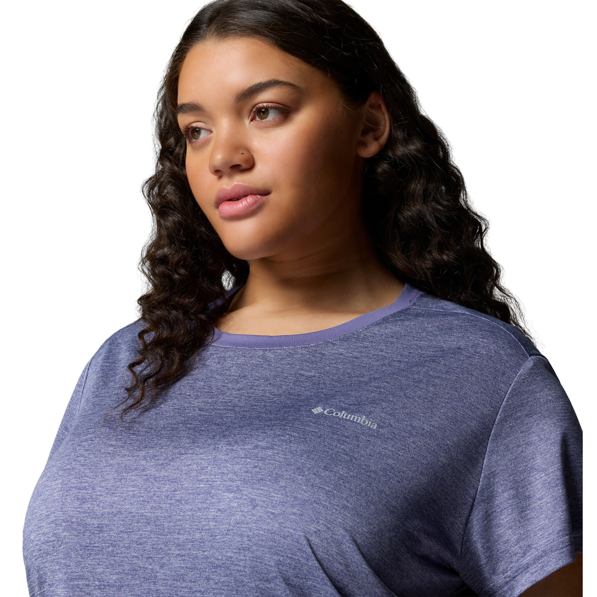Columbia Women's BlueVista Hill Short Sleeve Technical Tee (Stormwatch Heather)