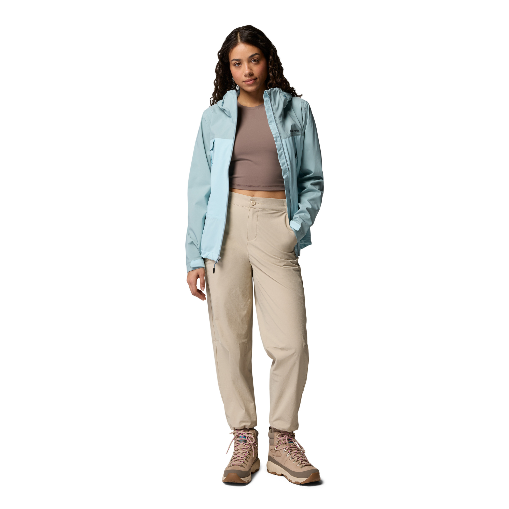 Columbia Women's Boulder Falls Waterproof Jacket (Marine Light/Crushed Blue)