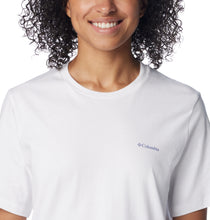 Load image into Gallery viewer, Columbia Women&#39;s Boundless Beauty Logo Short Sleeve Tee (White/Simple Gorge)
