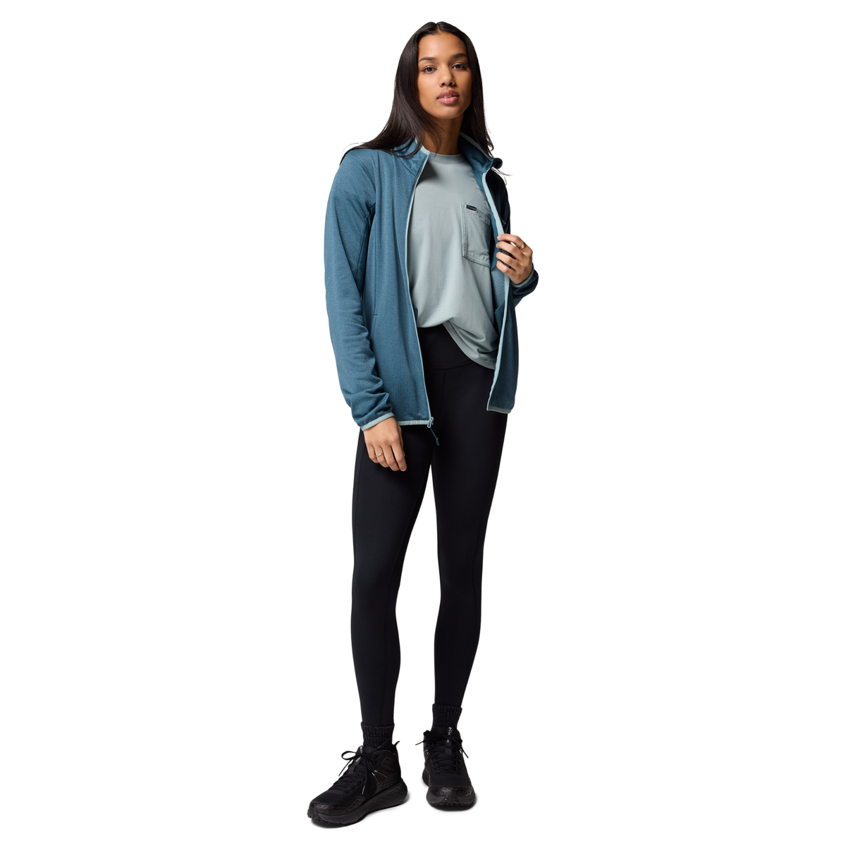 Columbia Women's Essential Hike Grid Full Zip Fleece (Everblue/Crushed Blue)