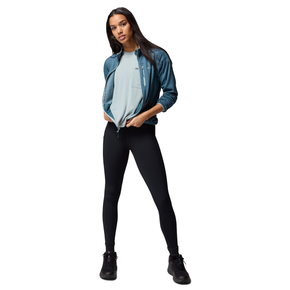 Columbia Women's Essential Hike Grid Full Zip Fleece (Everblue/Crushed Blue)