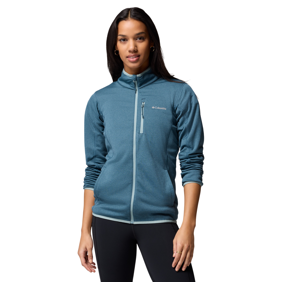 Columbia Women's Essential Hike Grid Full Zip Fleece (Everblue/Crushed Blue)