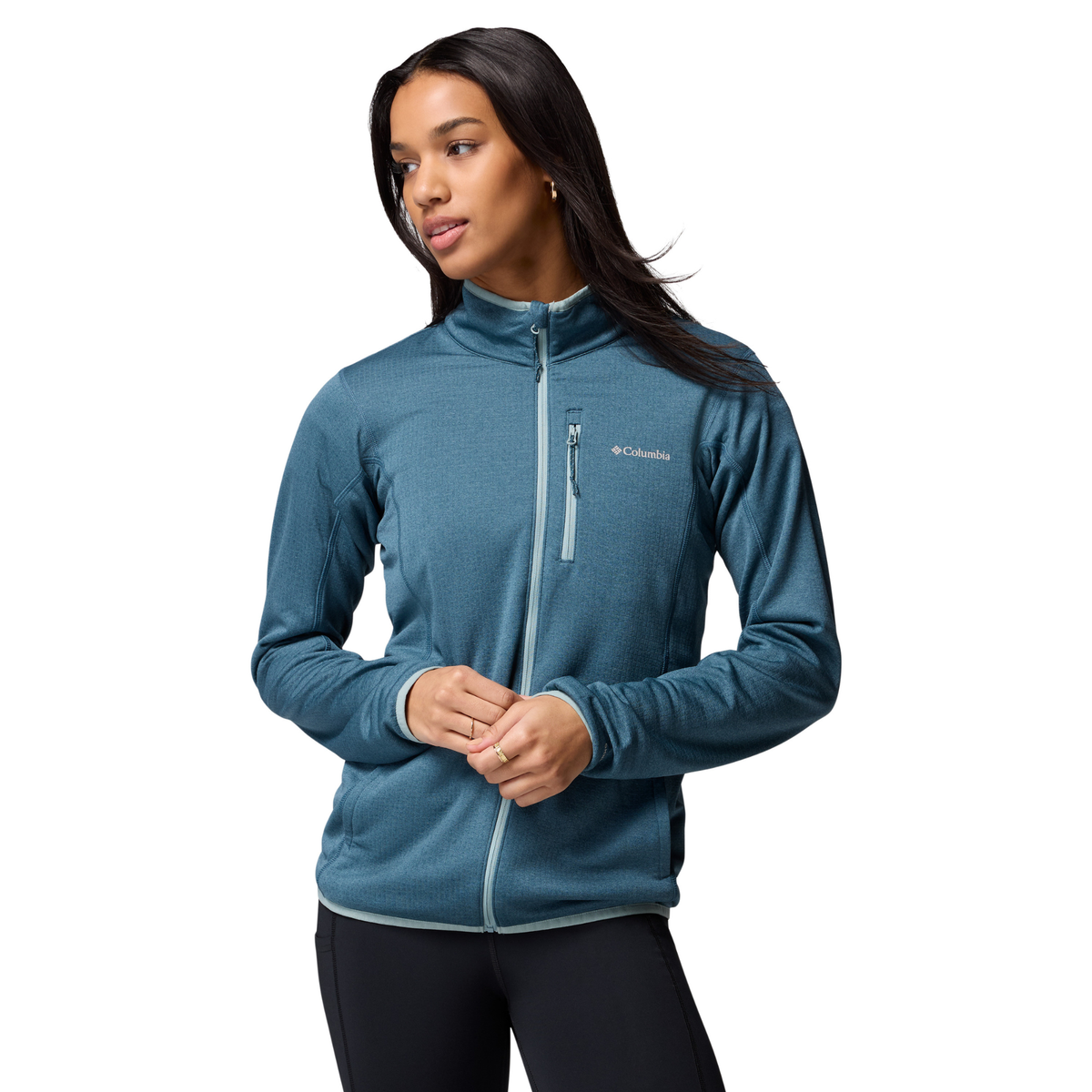 Columbia Women's Essential Hike Grid Full Zip Fleece (Everblue/Crushed Blue)