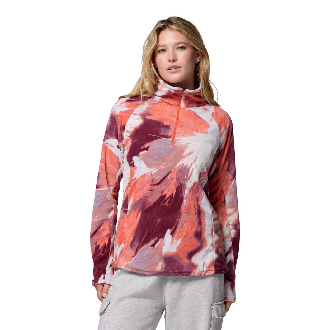 Columbia Women's Glacial IV Print 1/2 Zip Fleece Top (Zing Snowflight)