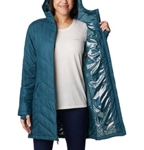 Load image into Gallery viewer, Columbia Women&#39;s Heavenly Long Hooded Insulated Coat (Night Wave)
