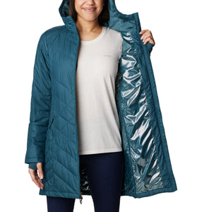 Columbia Women's Heavenly Long Hooded Insulated Coat (Night Wave)