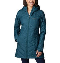 Load image into Gallery viewer, Columbia Women&#39;s Heavenly Long Hooded Insulated Coat (Night Wave)
