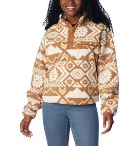 Columbia Women's Helvetia Cropped Half Snap Fleece (Chalk Checkered)