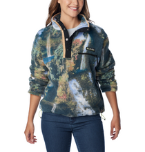 Load image into Gallery viewer, Columbia Women&#39;s Helvetia Cropped Half Snap Fleece (Napa Green Chasing Falls Print/Black)
