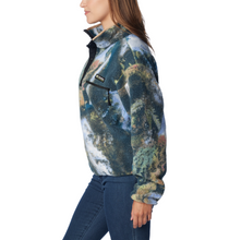 Load image into Gallery viewer, Columbia Women&#39;s Helvetia Cropped Half Snap Fleece (Napa Green Chasing Falls Print/Black)
