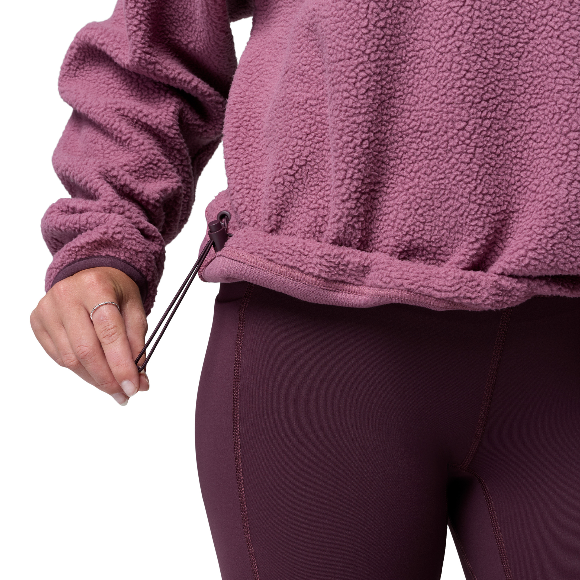 Columbia Women's Helvetia II Cropped Sherpa Half Snap Fleece Antique Mauve Mineral Pink 552 2092231