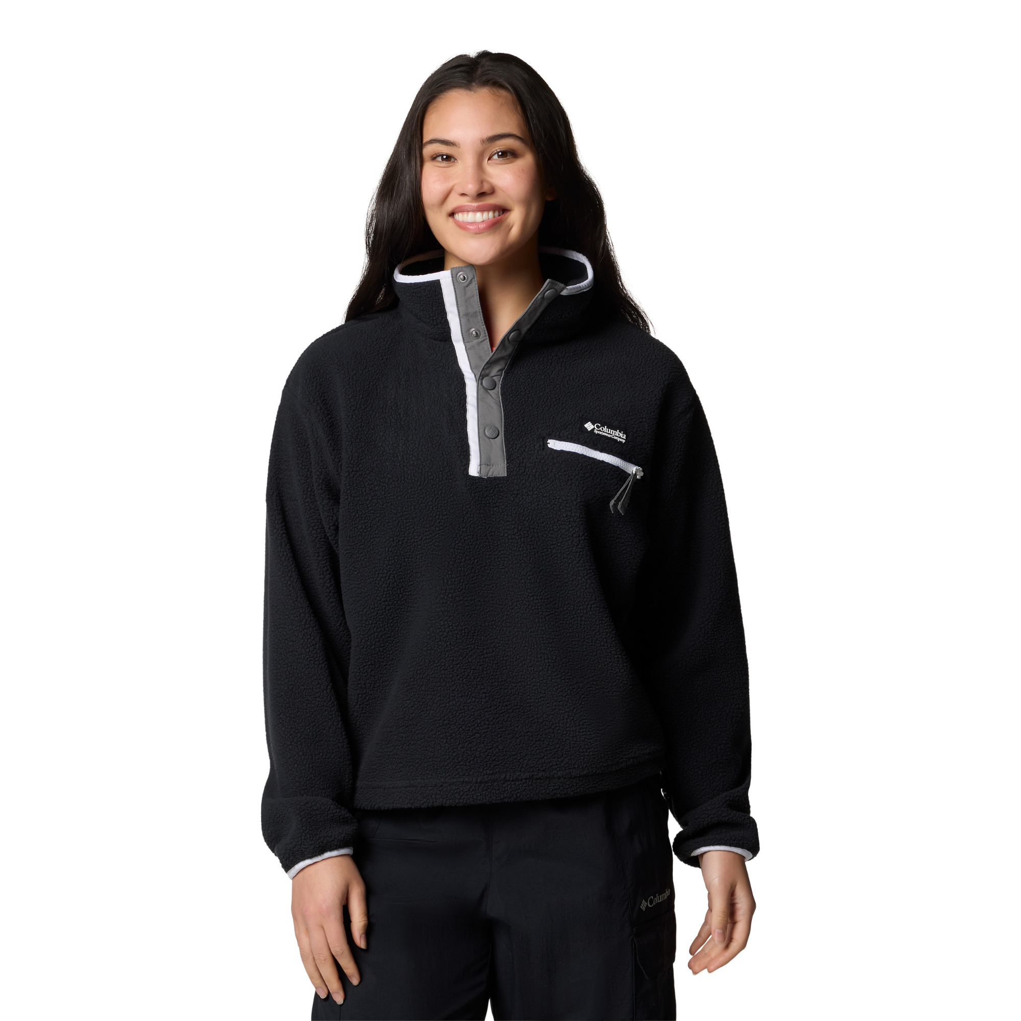 Columbia Women's Helvetia II Cropped Sherpa Half Snap Fleece Black 008 2092231