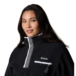 Columbia Women's Helvetia II Cropped Sherpa Half Snap Fleece (Black)